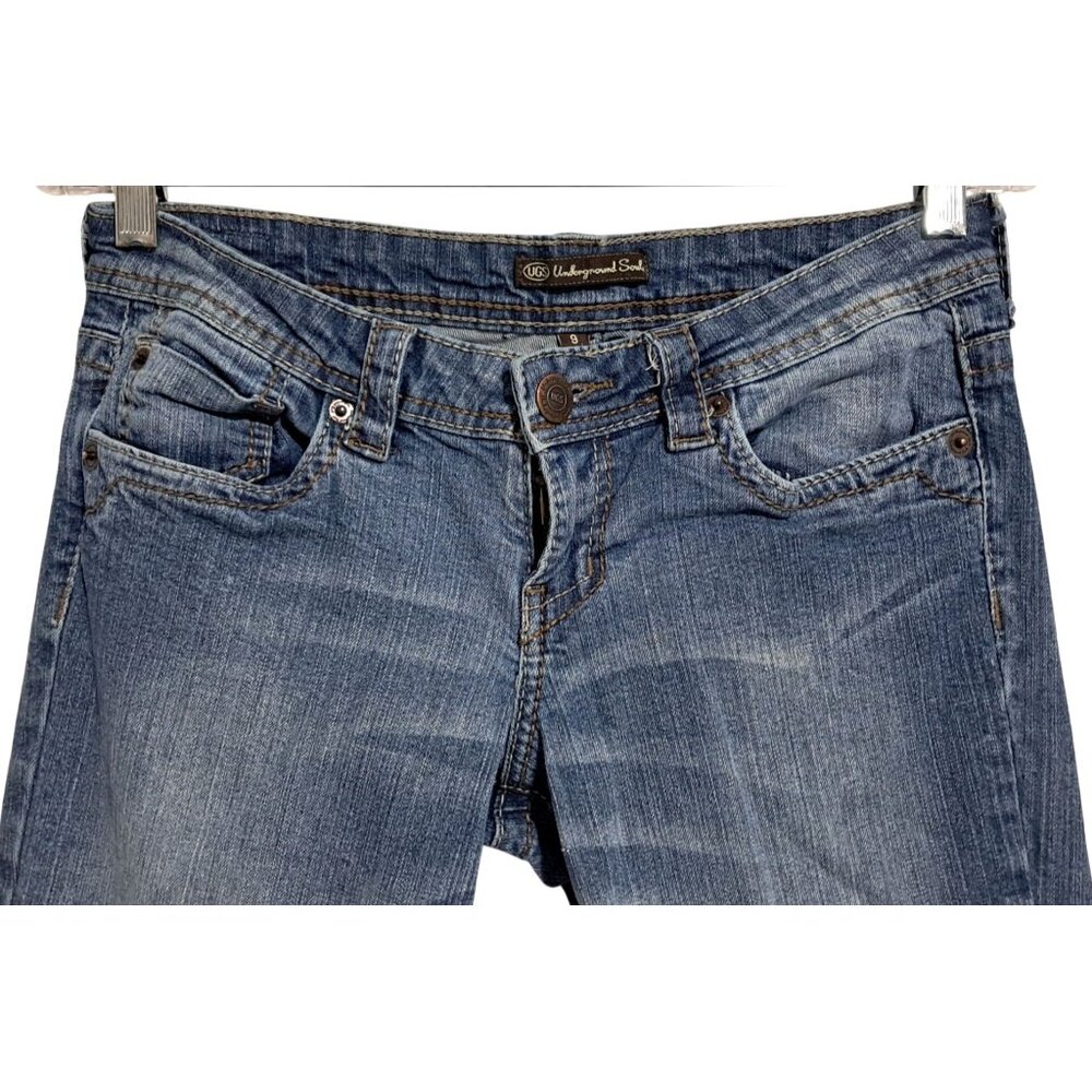 Y2K Underground Soul Womens Low Rise Flare Jeans Size 9 Medium Wash Denim 90s - Picture 5 of 7